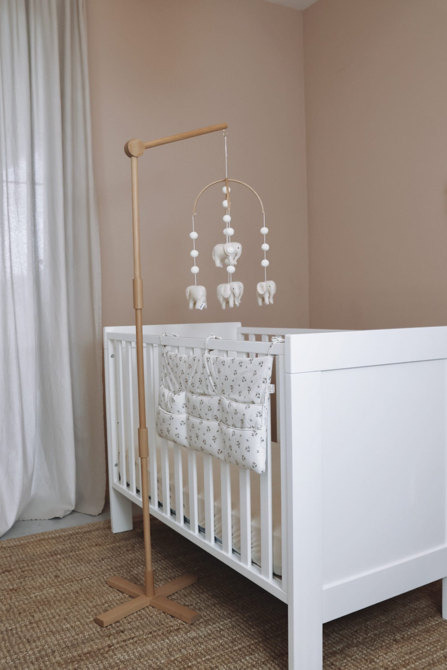 Handmade fluffy clouds baby mobile
