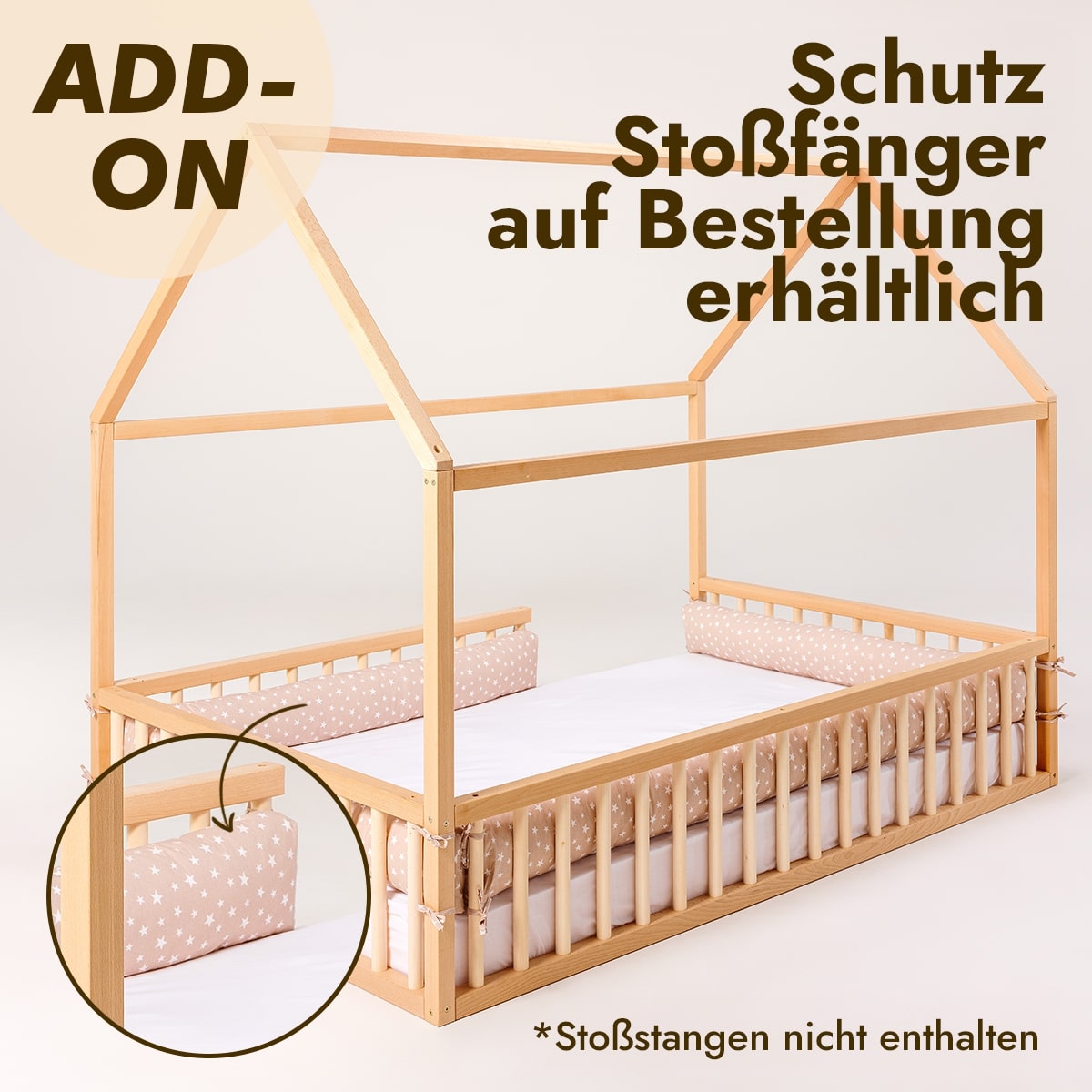 Montessori house bed for children and toddlers from 1 year old.