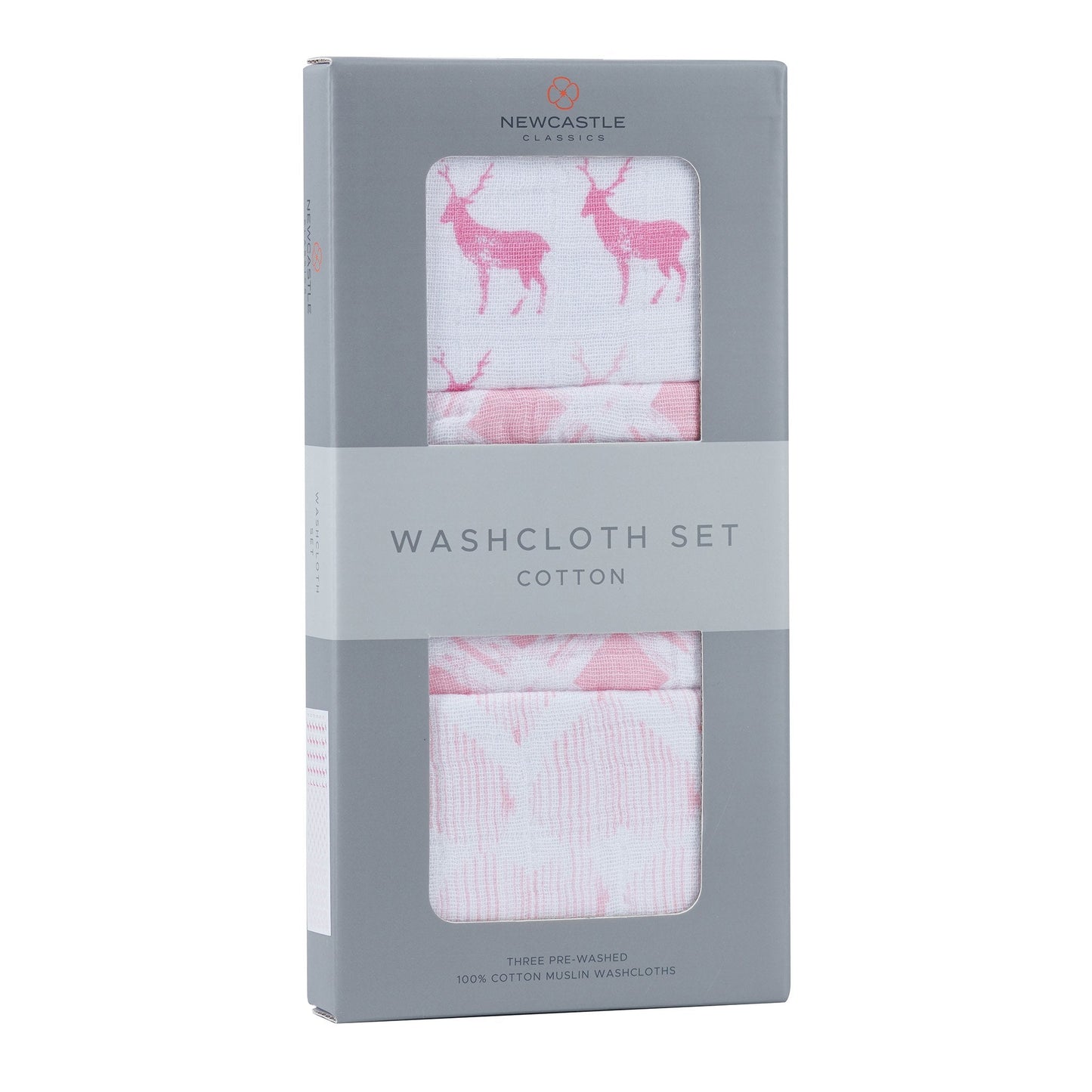 Pop of Pink Cotton Washcloth Set 3PK-1