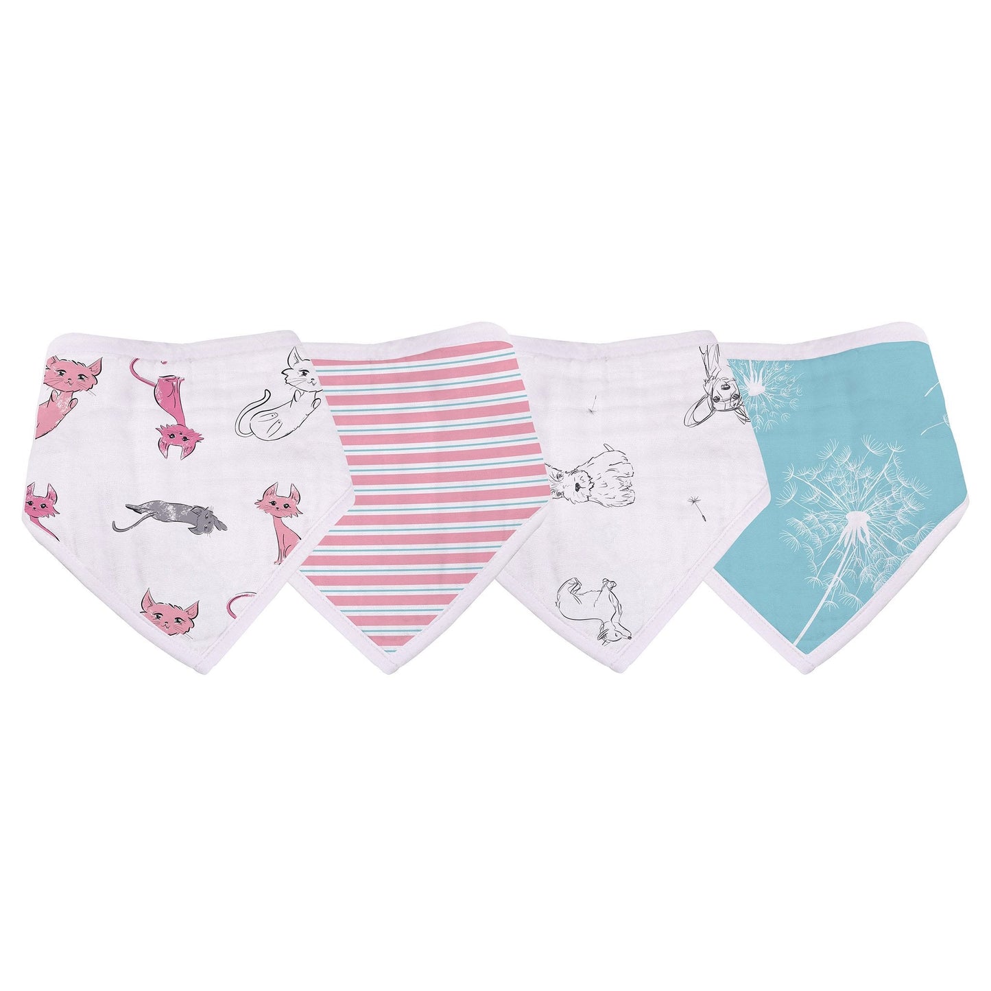Dandelions Bamboo Bandana Bib 4PK-1