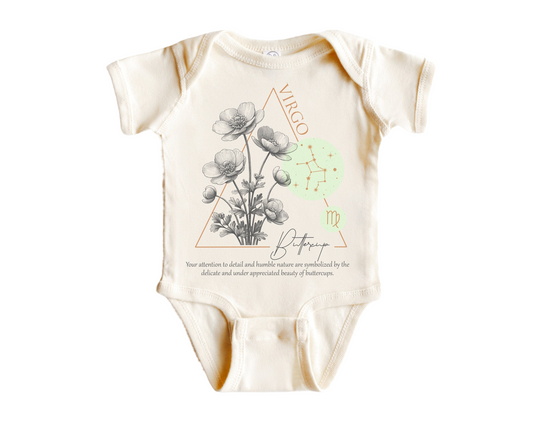 Virgo Floral Celestial - Baby Boy Girl Clothes Infant Bodysuit Funny Cute Newborn-0