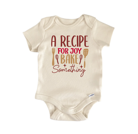 A Recipe For Joy Bake Something Baking -  Baby Boy Girl Clothes  Bodysuit Funny Cute Newborn-0