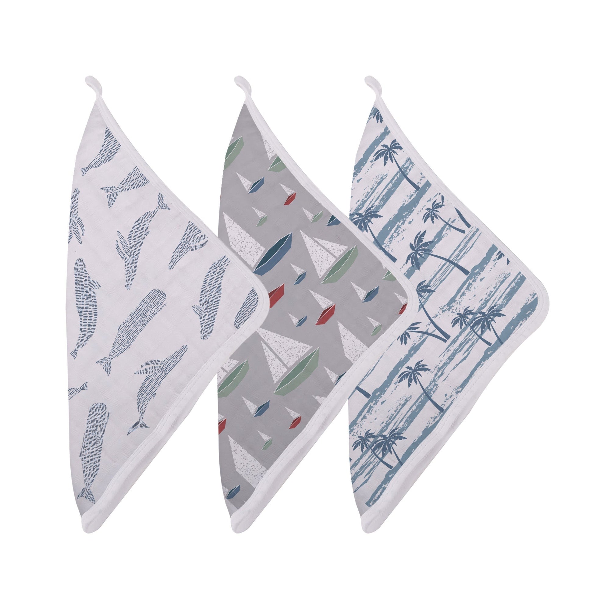 Ocean Tides Bamboo Washcloth Set of 3-2