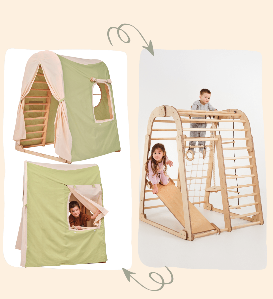 Spielzelt-Abdeckung für Indoor-Holzspielplatz-1