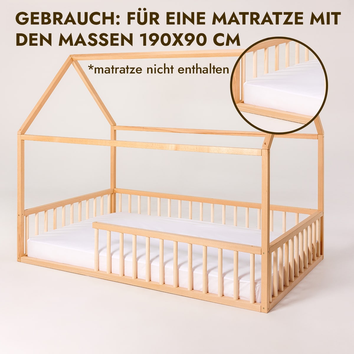 Montessori house bed for children and toddlers from 1 year old.