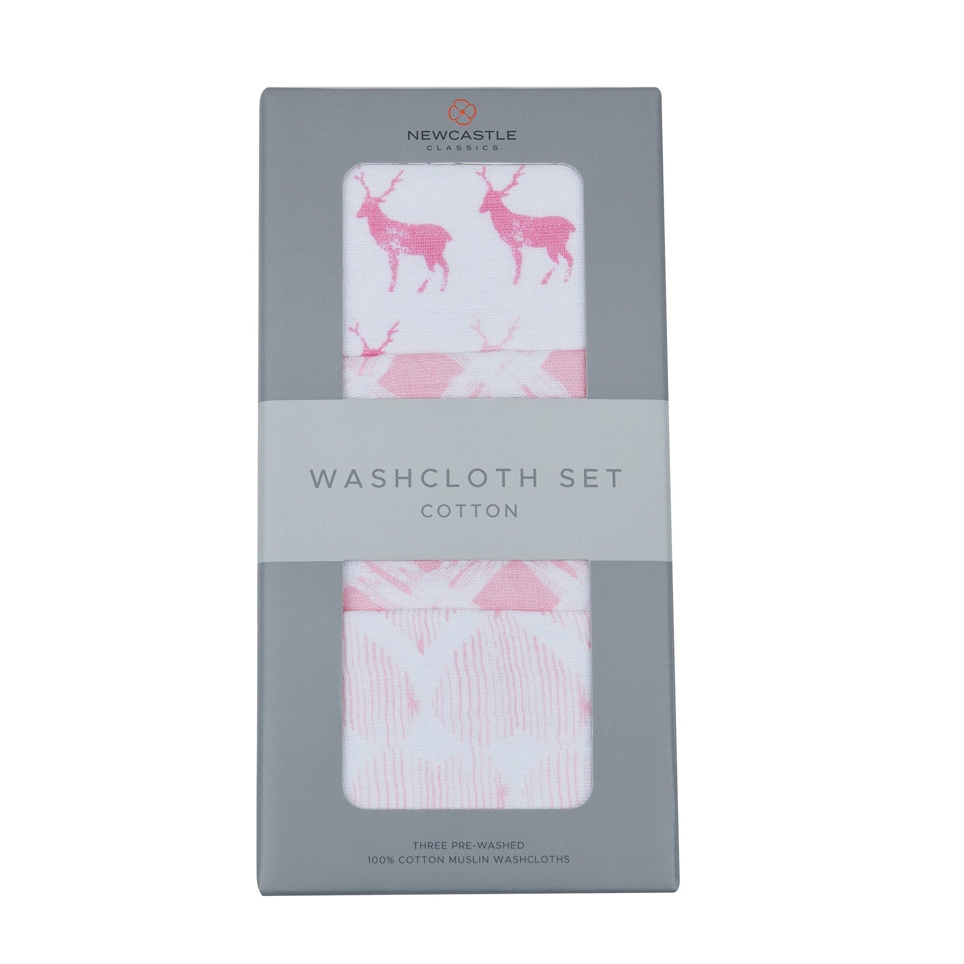Pop of Pink Cotton Washcloth Set 3PK-0