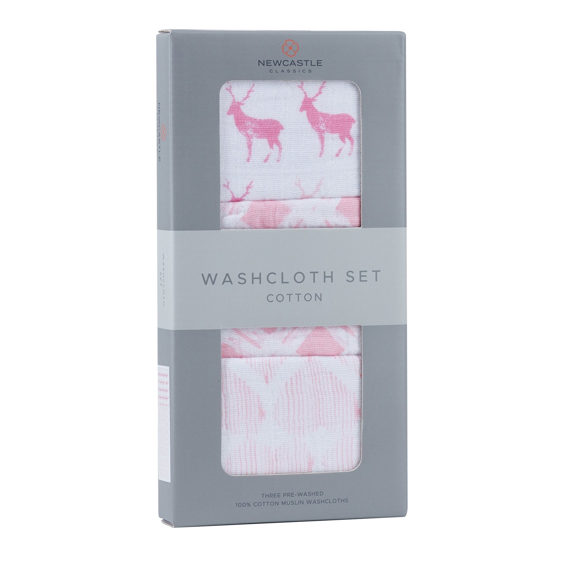 Pop of Pink Cotton Washcloth Set 3PK-1