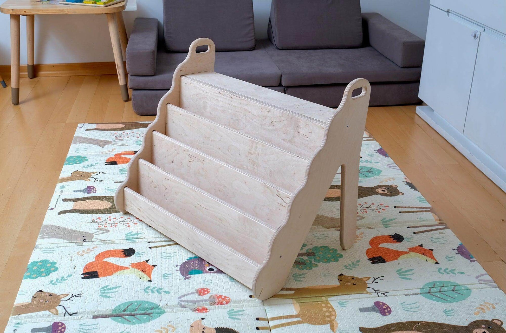 Wave Design Wooden Bookshelf / Large Size-4